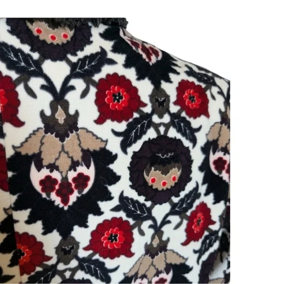 Etcetera Floral Velvet jacket Fringe Denim Size 4 tapestry boho FP - Picture 7 of 16